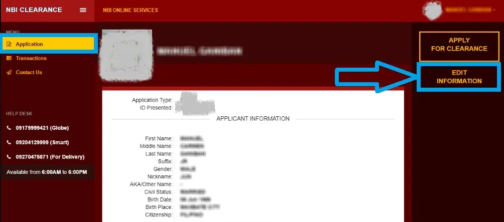 nbi edit information